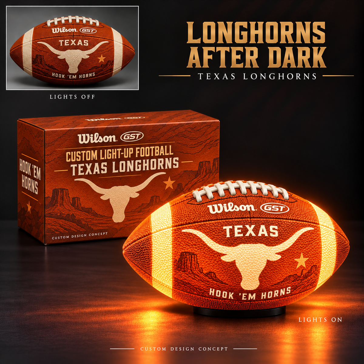 TLH Premium Light-Up Football NHVH