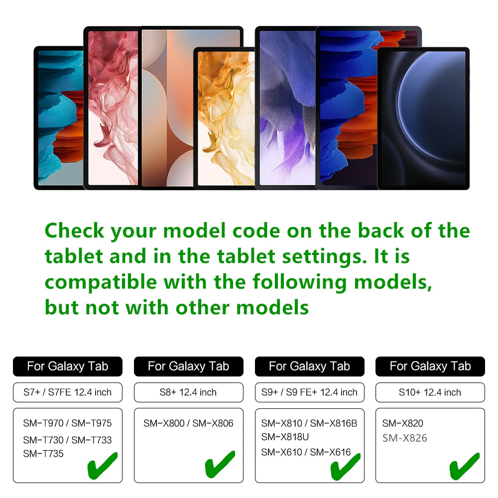 Keyboard Case For Samsung Galaxy Tab S10+ 12.4 S9+ S9 FE+ Plus S8+ S7 FE Magnetic Smart Keyboards Book Cover Magic Backlight