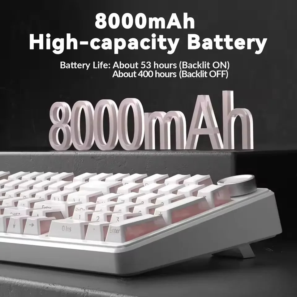 AULA F99 Pro Wireless Silent Mechanical Keyboard Three Mode Hot-Swappable Custom RGB Backlit Translucent Sided Engraved Keyboard